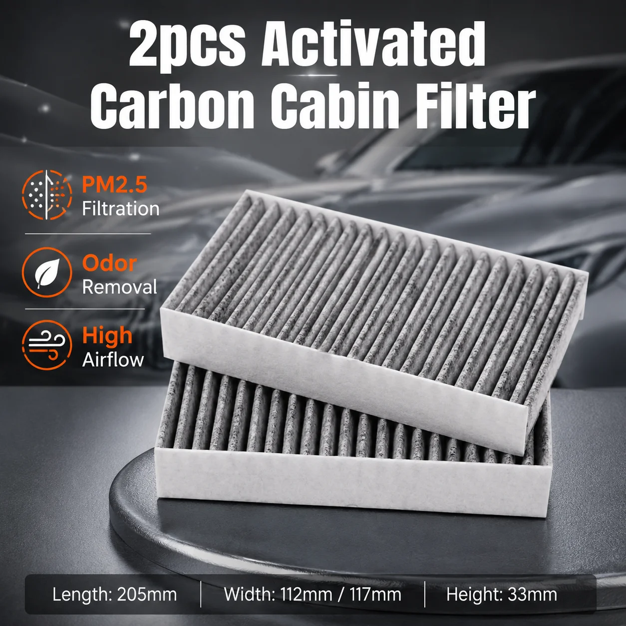 2pcs/ Air Conditiner Filter for BYD Fangchengbao Leopard 5 2023 2024 2025 2026 Interior Cabin AC Spare Parts 1536267000