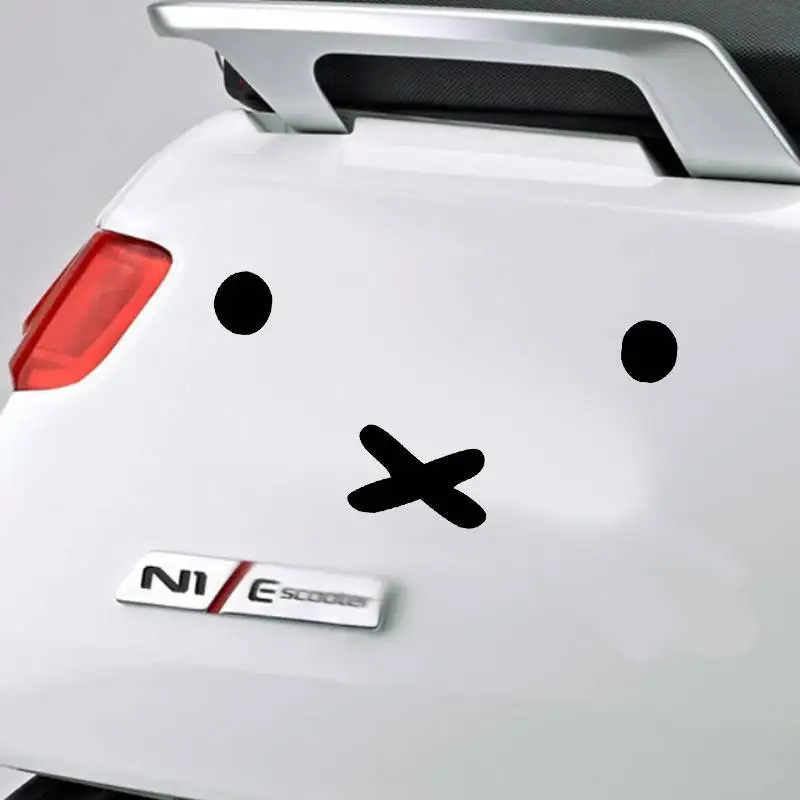 Kawaii Miffy Cartoon Emoji Car Sticker Fuel Tank Cover Sticker Electric Body Front Decoration Laptop Air Conditioner Sticker view 5