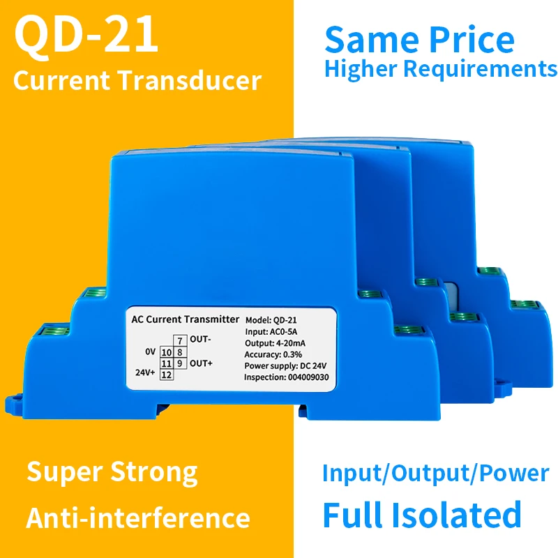 

Current Sensor Transducer Transmitter 0-1A 0-2A 0-5A 0-10A AC DC Current Sensor Converter DC24V Current Transducer Transmitter