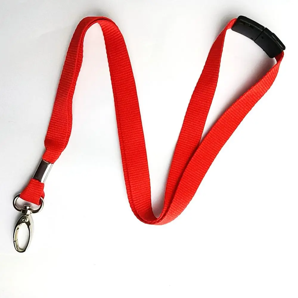 Metal Clip Lanyard Neck Strap ID Pass Card Badge Length 90 Cm Plain Lanyard Solid Color Safety Break Lobster ID Card Pass Holder