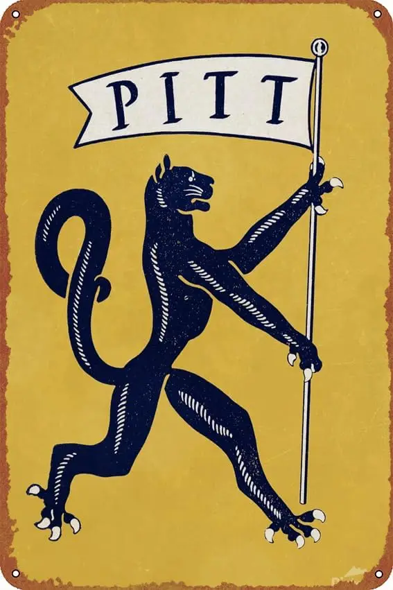 1949 Vintage Pitt Panther Art Game Poster - Tin Sign for Home, Garden, Bar, Restaurant, Coffee Shop, Office, Store, Club - 8x12