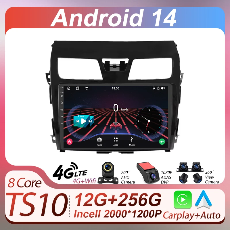 

2 din Car Android For Nissan Teana J33 3 2013 - 2015 10 Nissan Teana Altima 2013 - 2015 Carplay Auto Screen Smart Car Systems