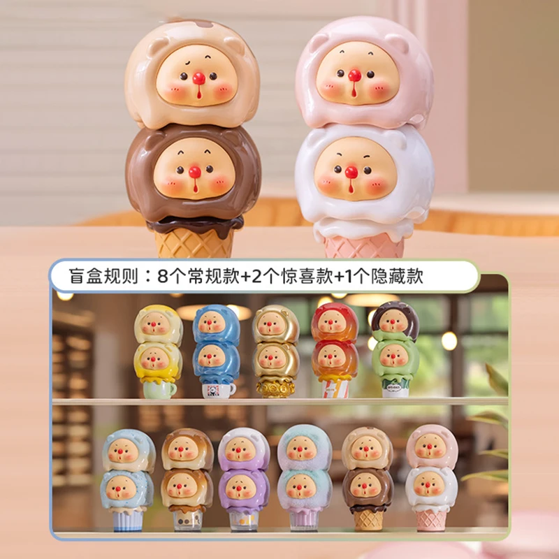 New Oyo Bear Ice Cream Jenga Series Figures Mini Blind Box Cute Cartoon Trendy Play Ornament Mystery Box Model Doll Gift