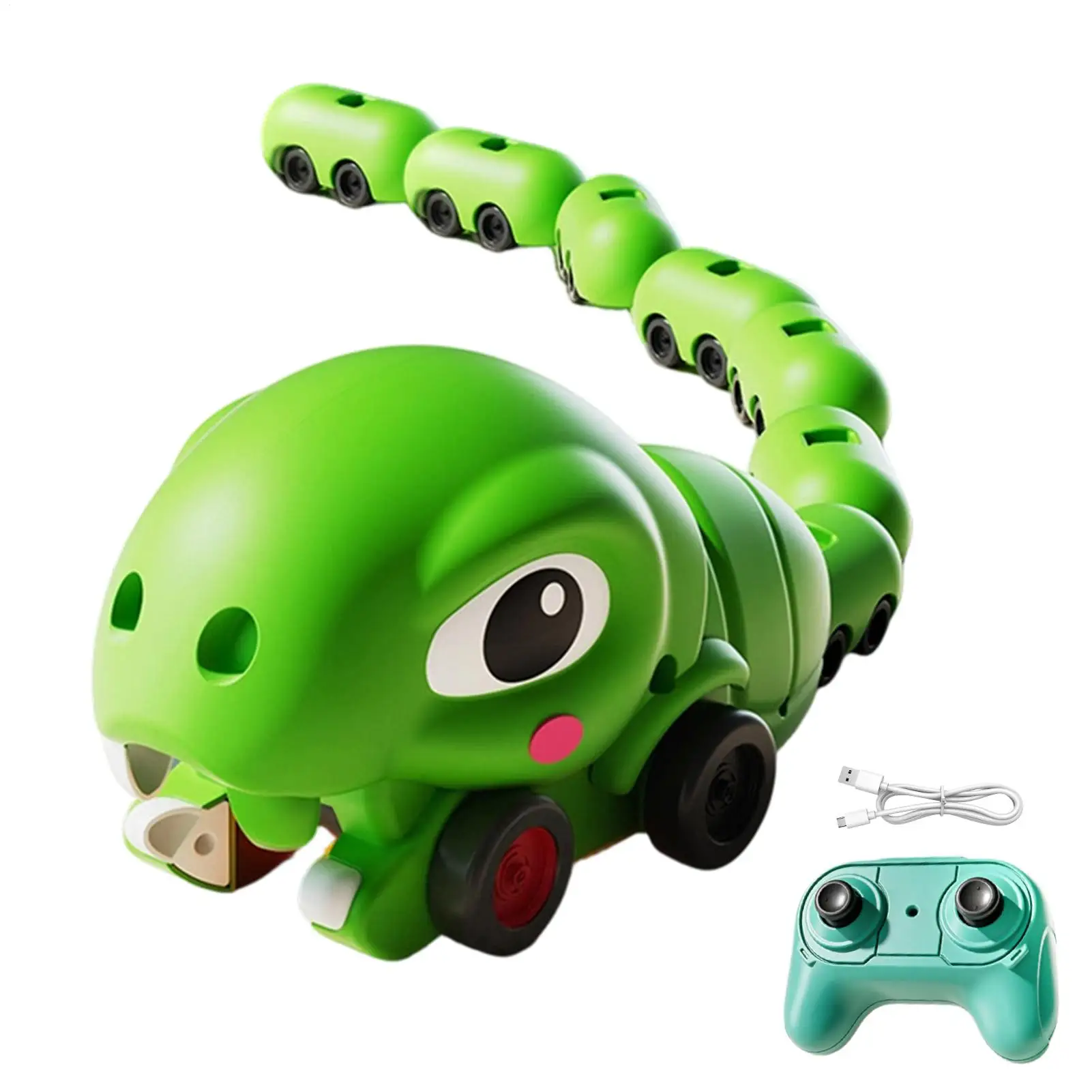 Snake Eating Blocks Vehicle Toy Interactive USB Rechargeable Sound Light Remote Control Eating Snake Toys for Courtyard Family