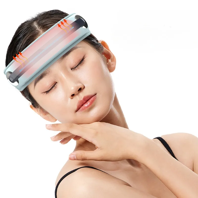 

Electric Head Massager with Heat Scalp Stress Relax Airbag Vibration Bluetooth Music Hot Compress Massage Headband Sleep Device