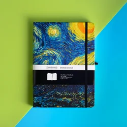 B5 Starry Night Bullet Dotted Journal Van Gogh Hard Cover Planner Diary Notepad Travel Dot Grid Notebook