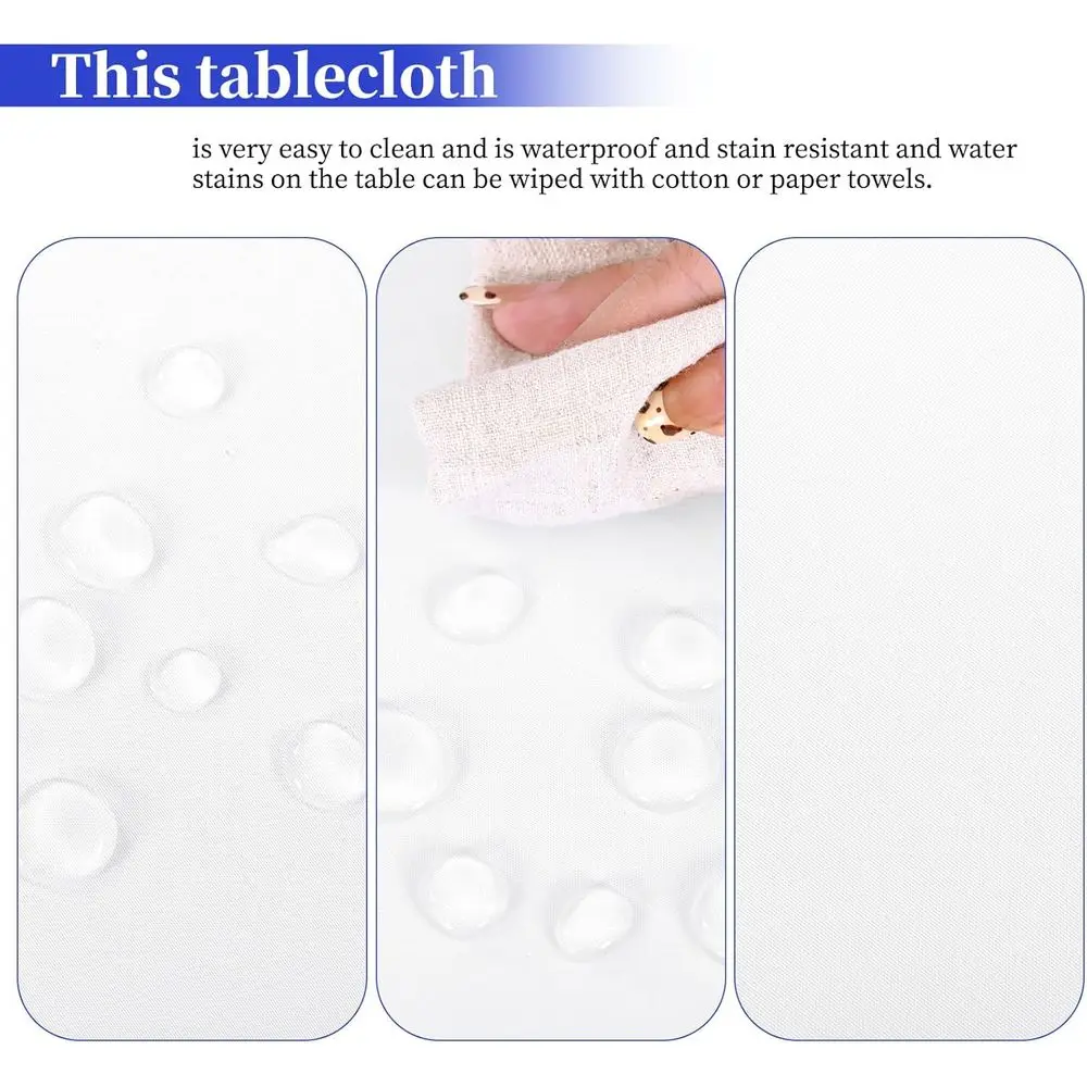 Круглая водонепроницаемая скатерть из полиэстера 90, белая пятностойкая крышка для вечеринок и свадеб