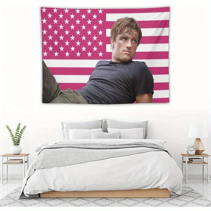 Customization 1 Stück Josh Hutcherson Schauspieler Ästhetische Tapete Wandhängend, Polyester Pfirsichhaut Samt, Horizontaler Gew
