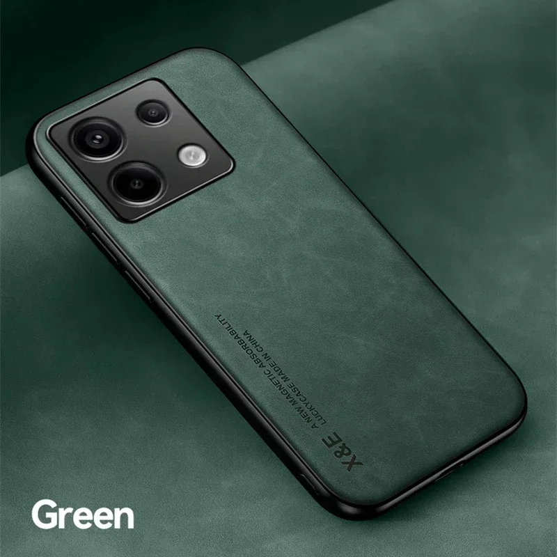 Luxus Ledertasche für Redmi Note 14 13 Pro Plus Poco F6 X6 X5 14T 13T Pro Abdeckung mit Metallplatte Unterstützung Auto halten