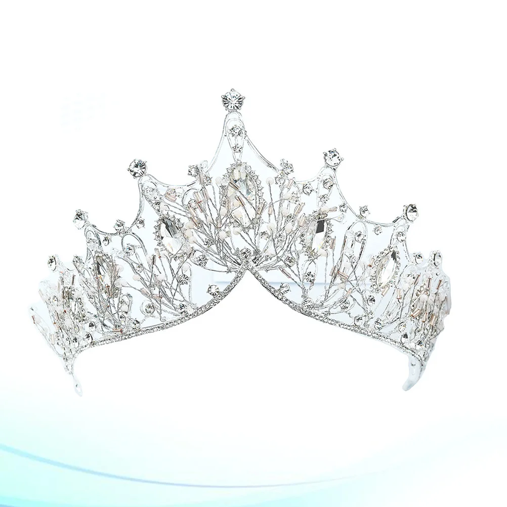 غطاء الرأس حجر الراين العروس غطاء الرأس الزفاف تيارا للنساء حجم الحرة الزفاف الزخرفية تاج تاج الشعر التبعي #6