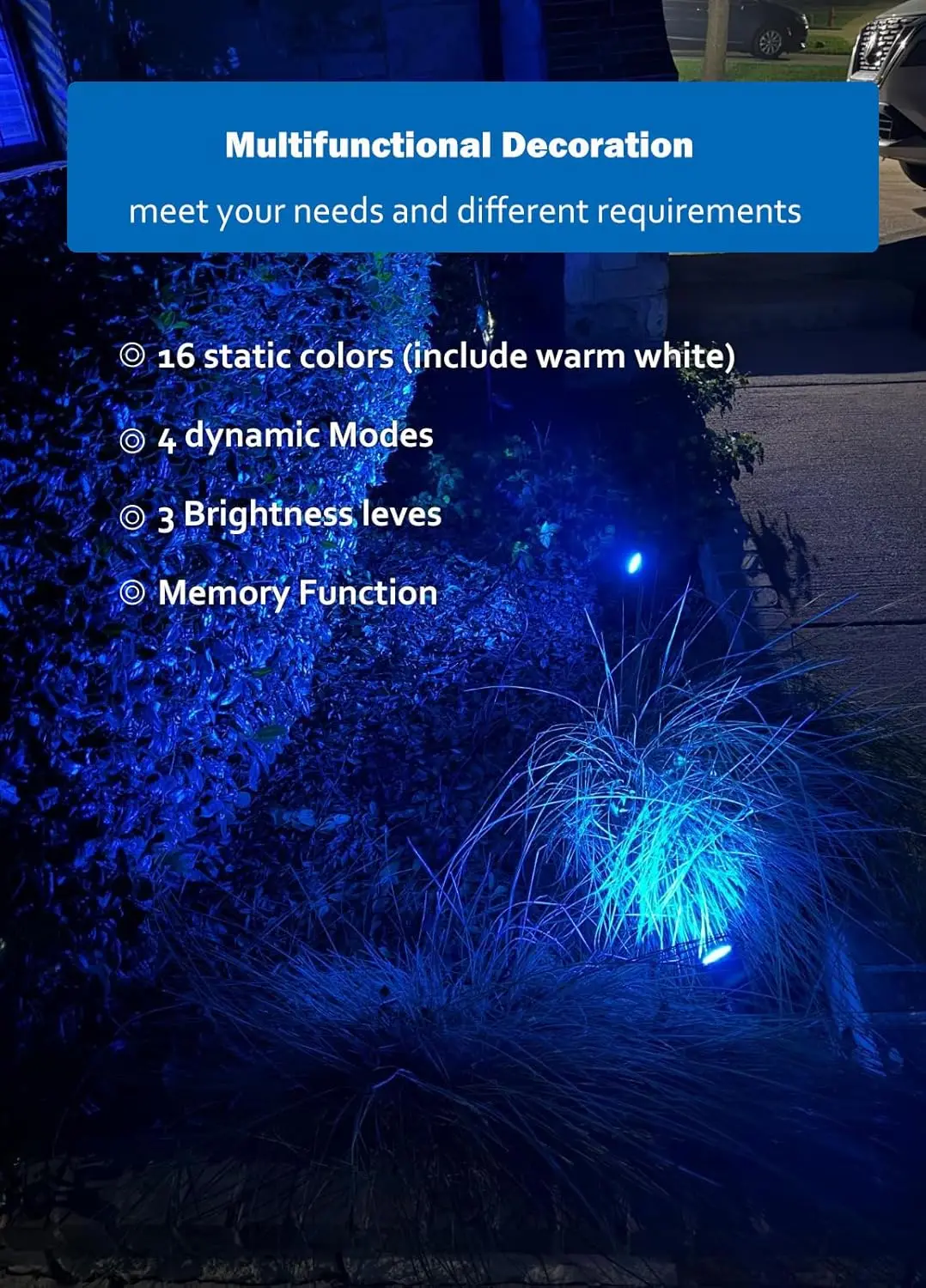 12W RGBW LED Outdoor Spotlights with Remote, 16 Colors & IP65 Waterproof for Yard Garden Decor - 4 Pack