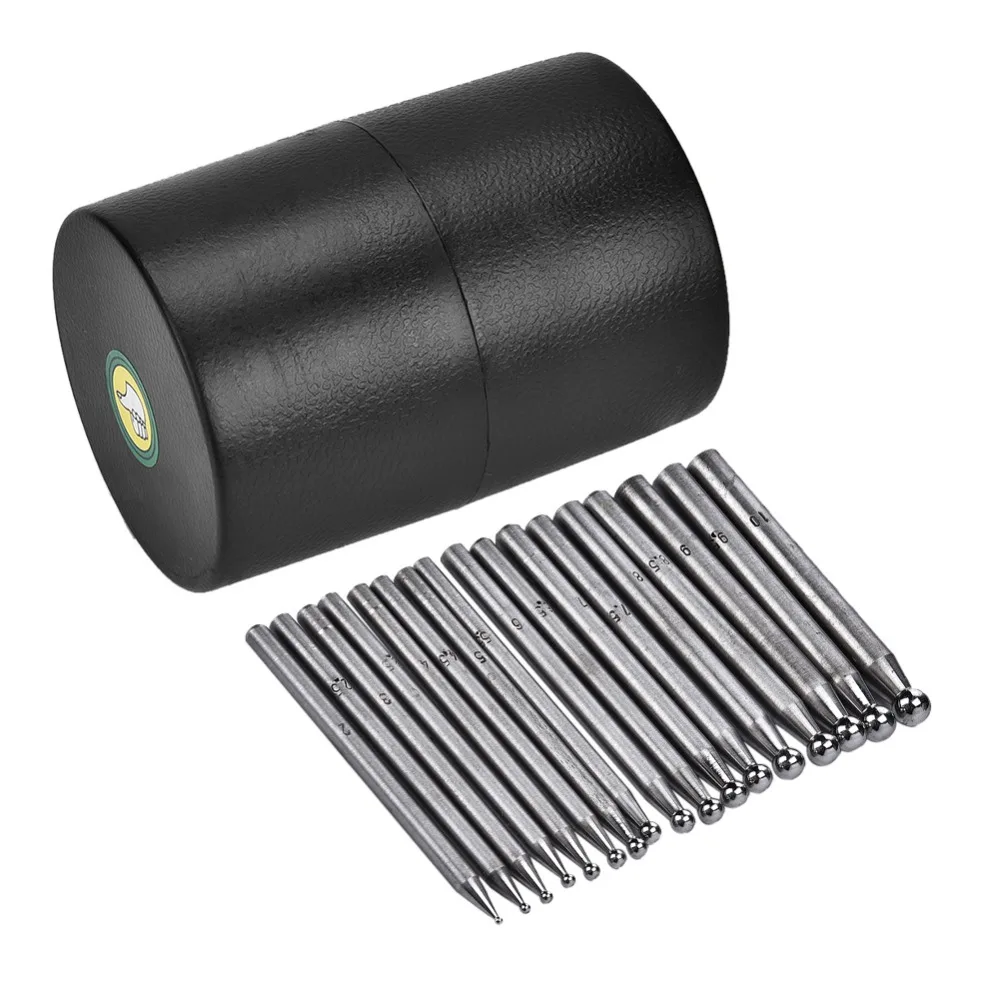 17pcs-semicircular-doming-punch-concave-structure-hammer-textured-bead-forming-tool-premium-quality-goldsmith-tool