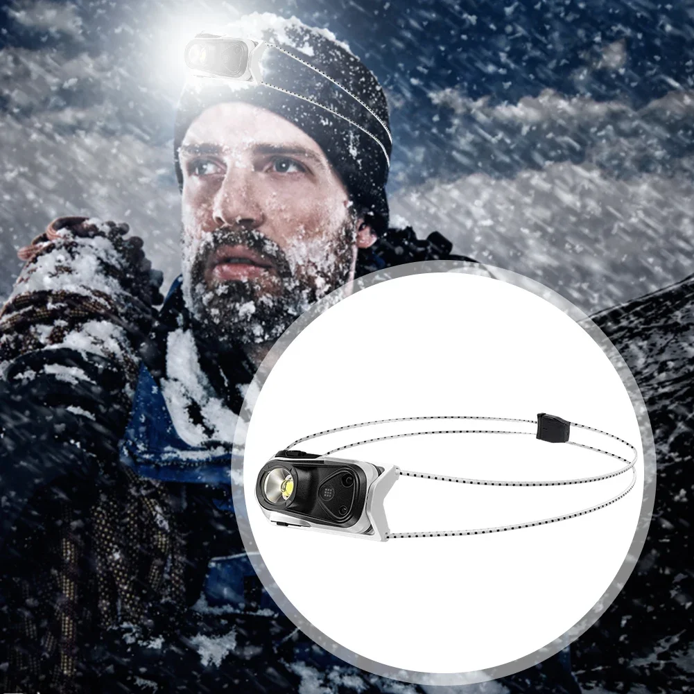 Portable LED Headlamp Intelligent Waving Sensor Rechargeable Head-mounted Flashlight High Brightness for Outdoor Emergency