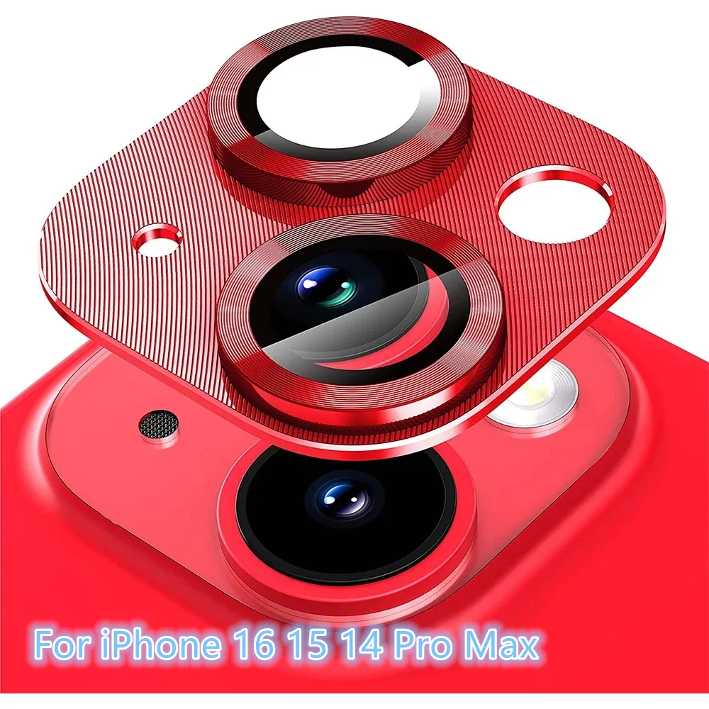 Protezione dell'obiettivo della fotocamera in metallo in vetro temperato per iPhone 16 Pro Max 15 14 14Pro 16plus 16Pro 15 Pro Max accessori di protezione