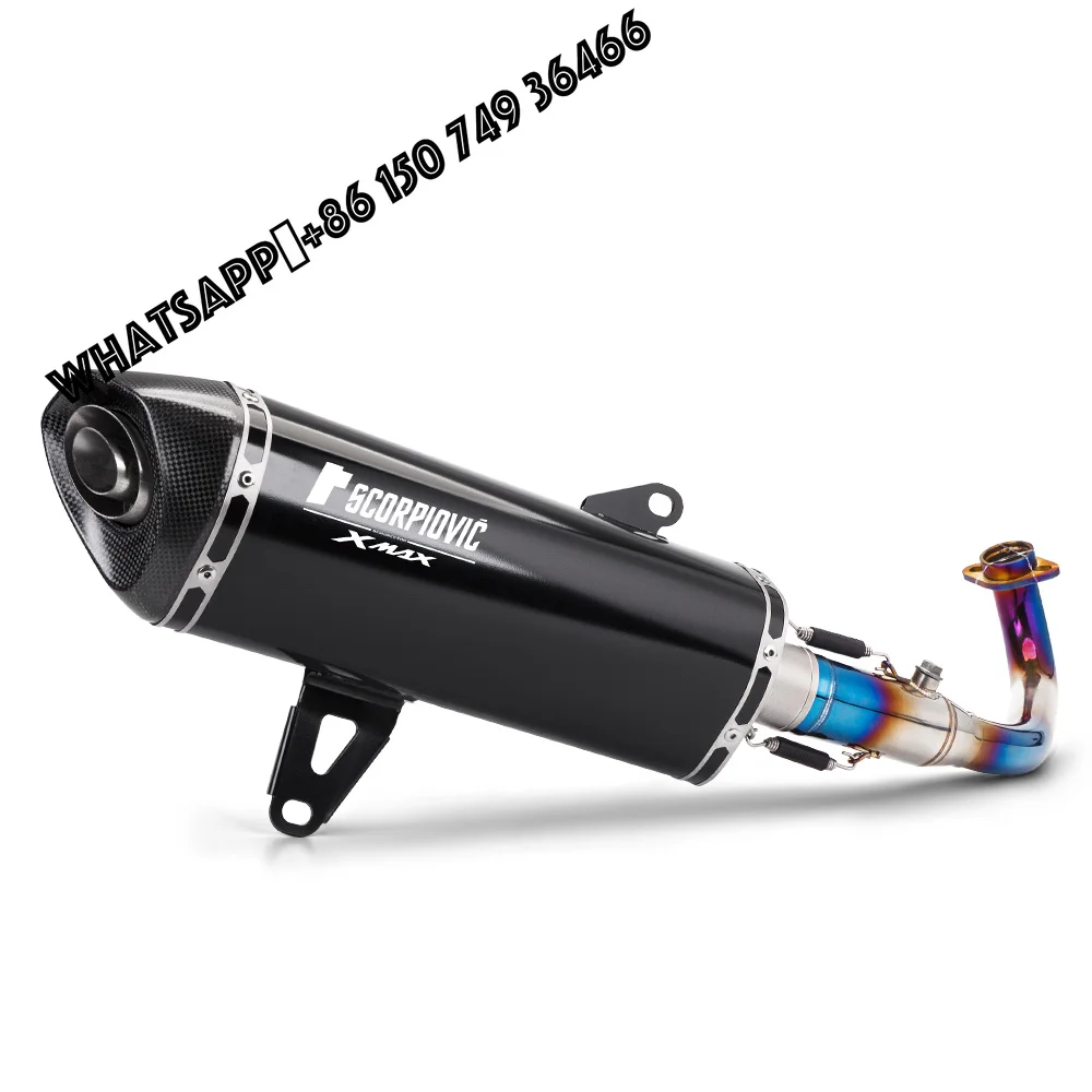 For XMAX300 Xmax 2017-2023 Ak Motorcycle Exhaust Escape Moto Muffler Slip on Motorcycle Front Pipe Stainless Steel Tube