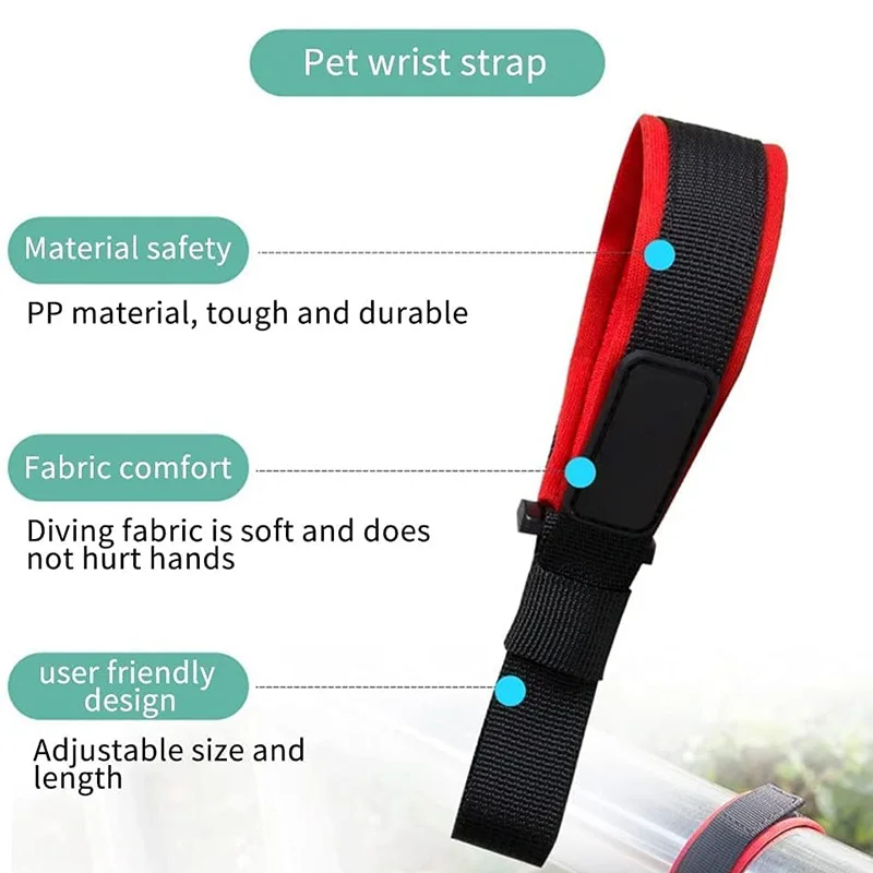 Dog Wrist Safety Strap, Dog Leash Short Rope Retractable Hands Free Wrist Strap Anti-Dislodging Short Dog Lead For Dog Leashes