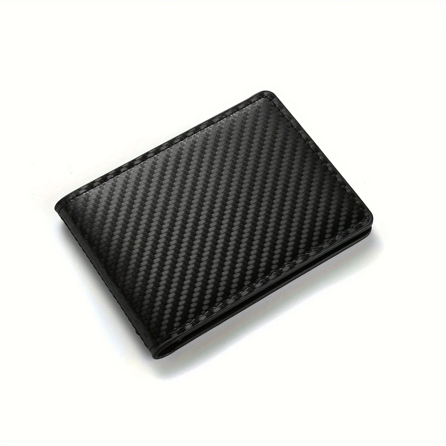 2025 Unisex Carbon Fiber Black Men's Slim Card Holder Case for Driver's License and ID Cards Male PU Leather Wallet