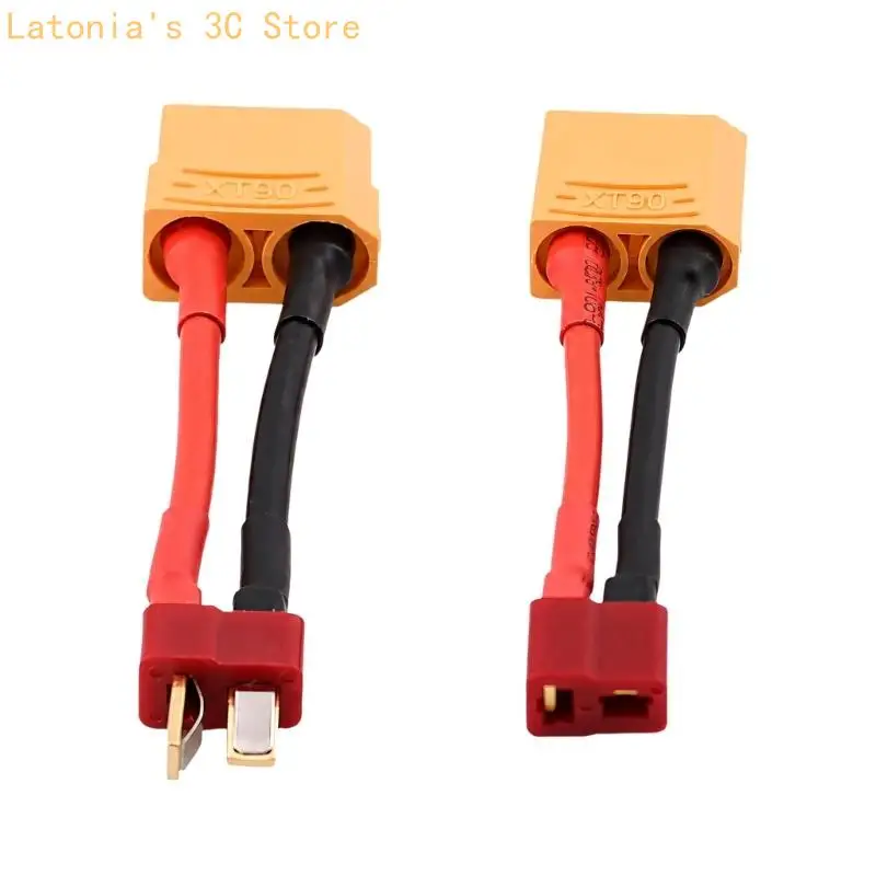 Model Wiring Adapter Cable XT90 T Plug Battery Wire 14AWG Silicone with Covered Joints for Daily Charging Use Tasks X3UB