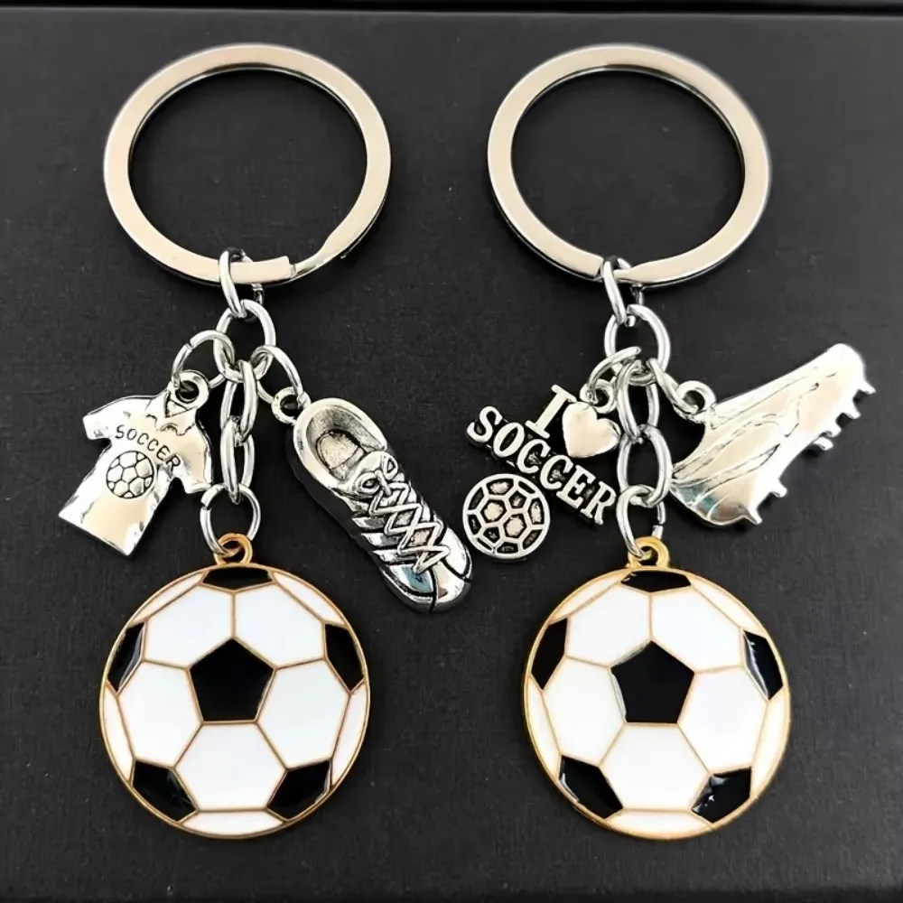 2 Couple-Style Football Fan-Style Keychains, Practical Car Keychains with a Sporty Style