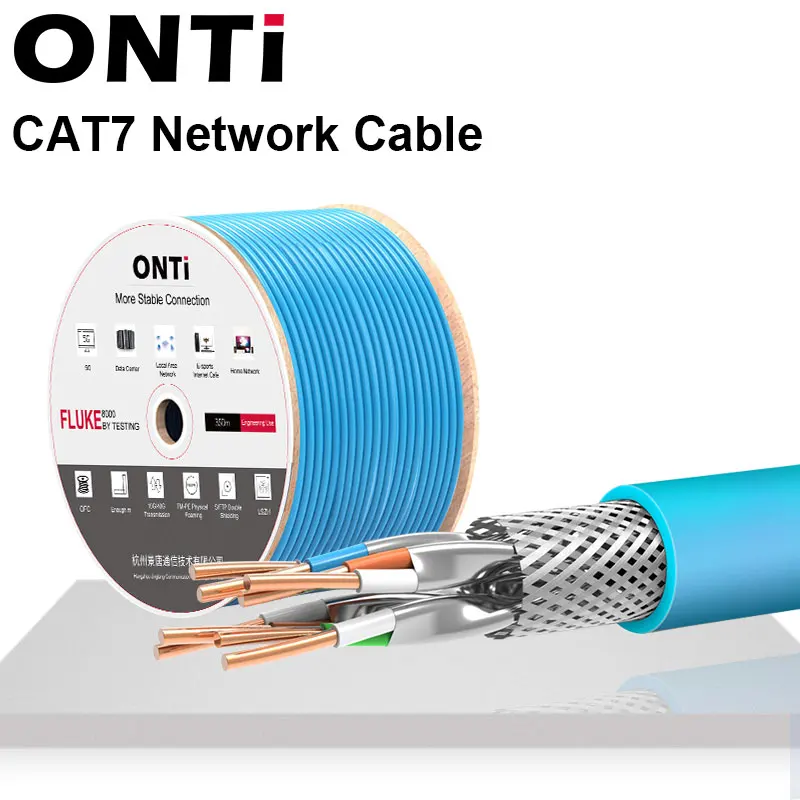 

CAT7 Network Ethernet Cable S/FTP 23AWG 4PR OMAY LSZH 10Gbps 600MHz Double Shielded Oxygen-free Copper Supports FTTH 1/2/5/8/10m