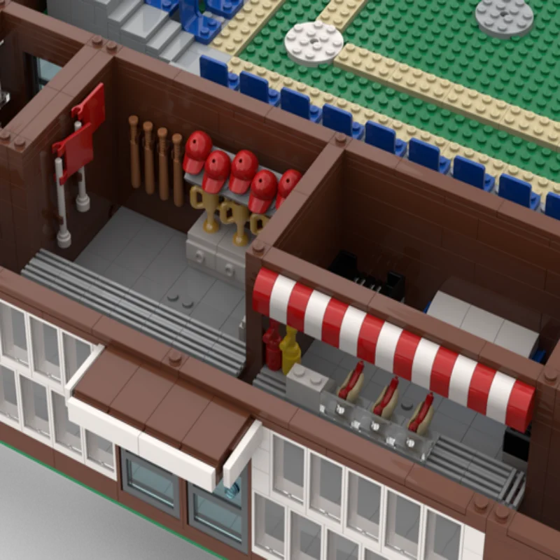 Scène d'architecture urbaine MOC, stade de baseball modulaire, assemblage technologique, nuits de construction, modèle de puzzle, jouet cadeau, 7313 pièces