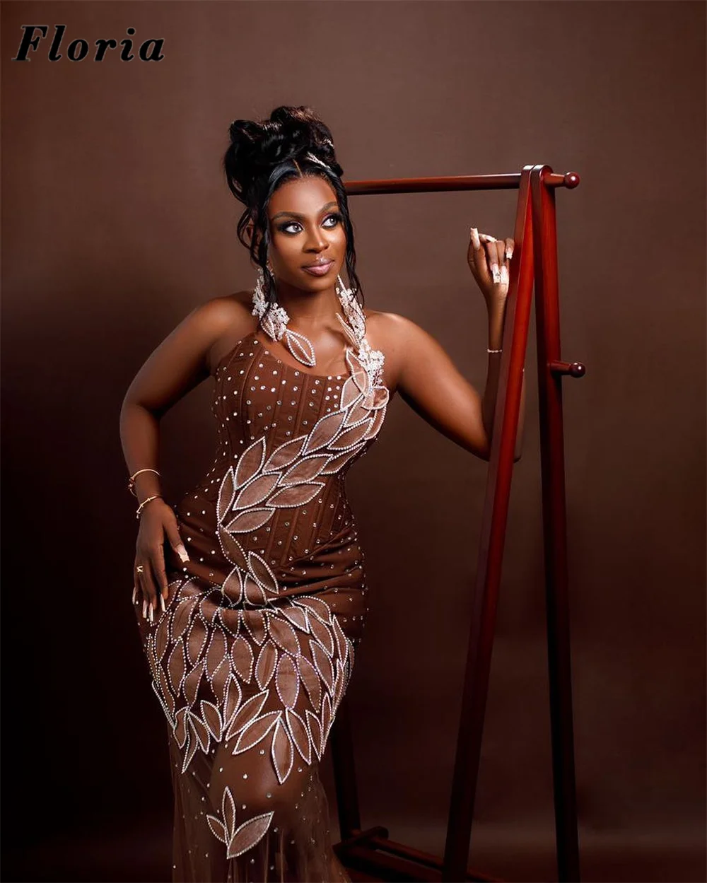 

Африканские коктейльные платья русалки с бисером Aso Ebi Dubai Brown Crystals Вечерние платья Vestidos De Cóctel Индивидуальные вечерние платья