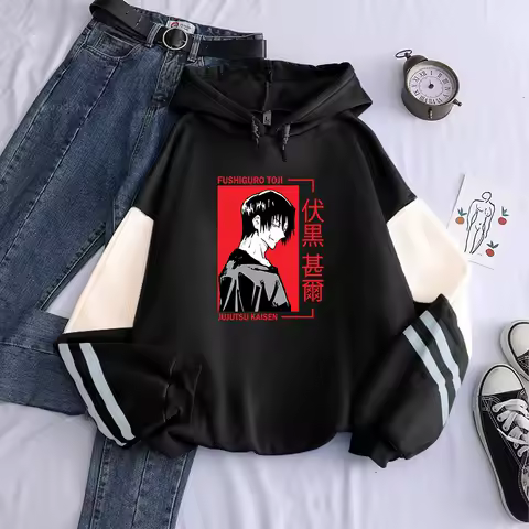 Fushiguro Toji Graphic Print Hoodie Jujutsu Kaisen Anime Hooded Men Women patchwork Sweatshirts Harajuku Unisex Warm Pullover