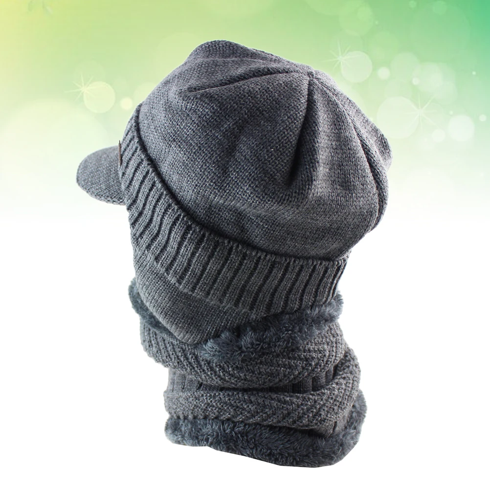 

Men's Fleece Hat Scarf Suit and Bibs Use Hedging Warm Neck Warmer Hats Keep