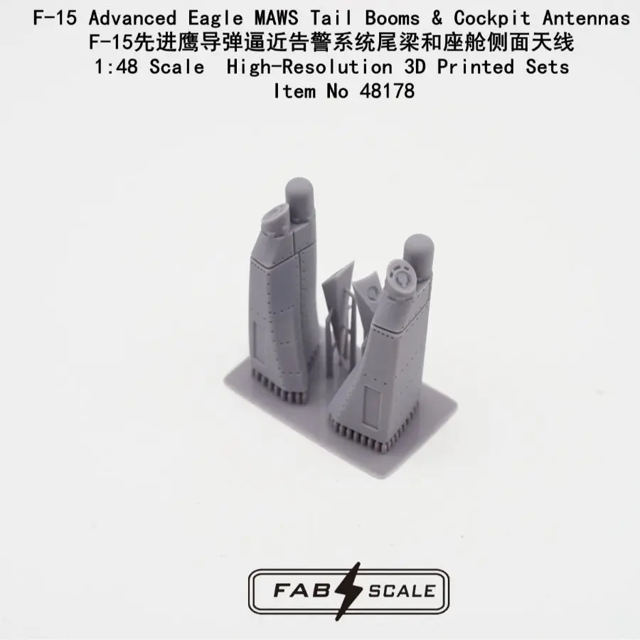 FAB FA48178 1/48 F-15 Advanced Eagle MAWS Tail Booms & Cockpit Antennas 3D PRINT