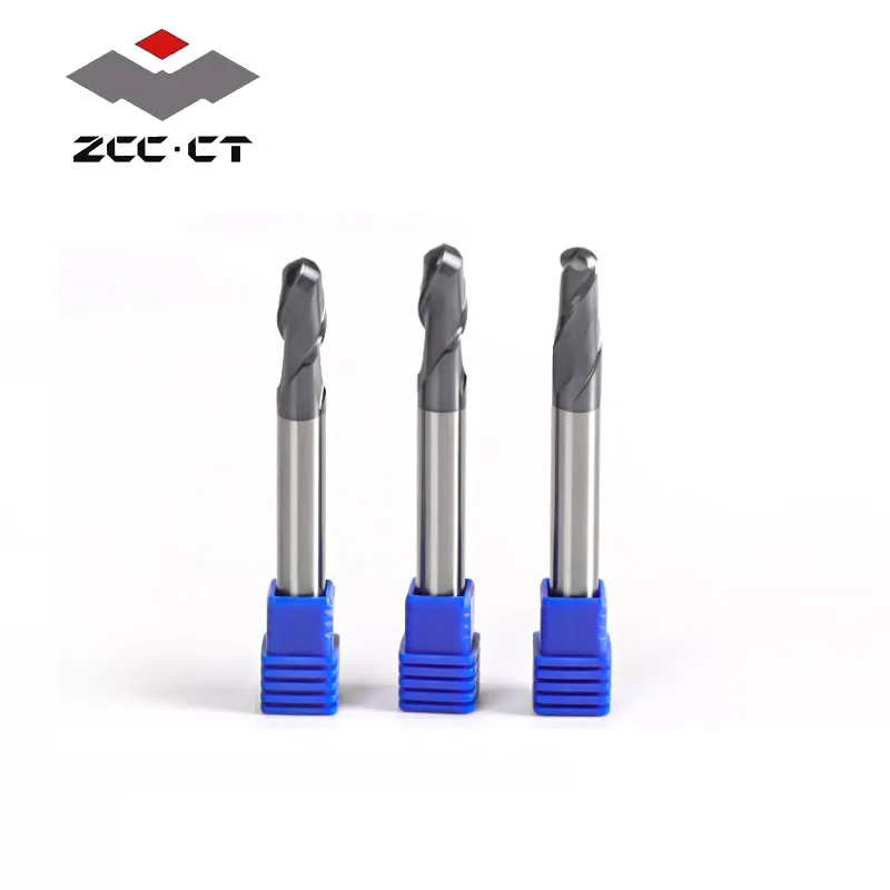 ZCCCT GM-2BL 2-Flute Ball Nose End Mills With Straight Shank R1.0~R6.0 HRC50 GM 2BL Series For General Machining Ball Nose Slot