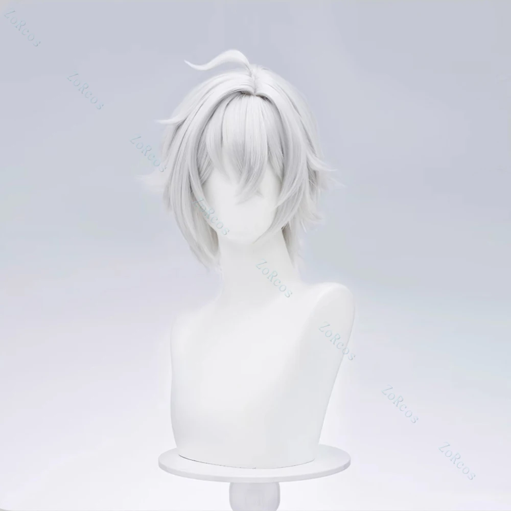 Seth Lowell Cosplay Wig Zenless Zone Zero Seth Lowell 35CM Krótkie włosy Kobiety Mężczyźni Halloween Odgrywanie ról Peruka Darmowa czapka z peruką