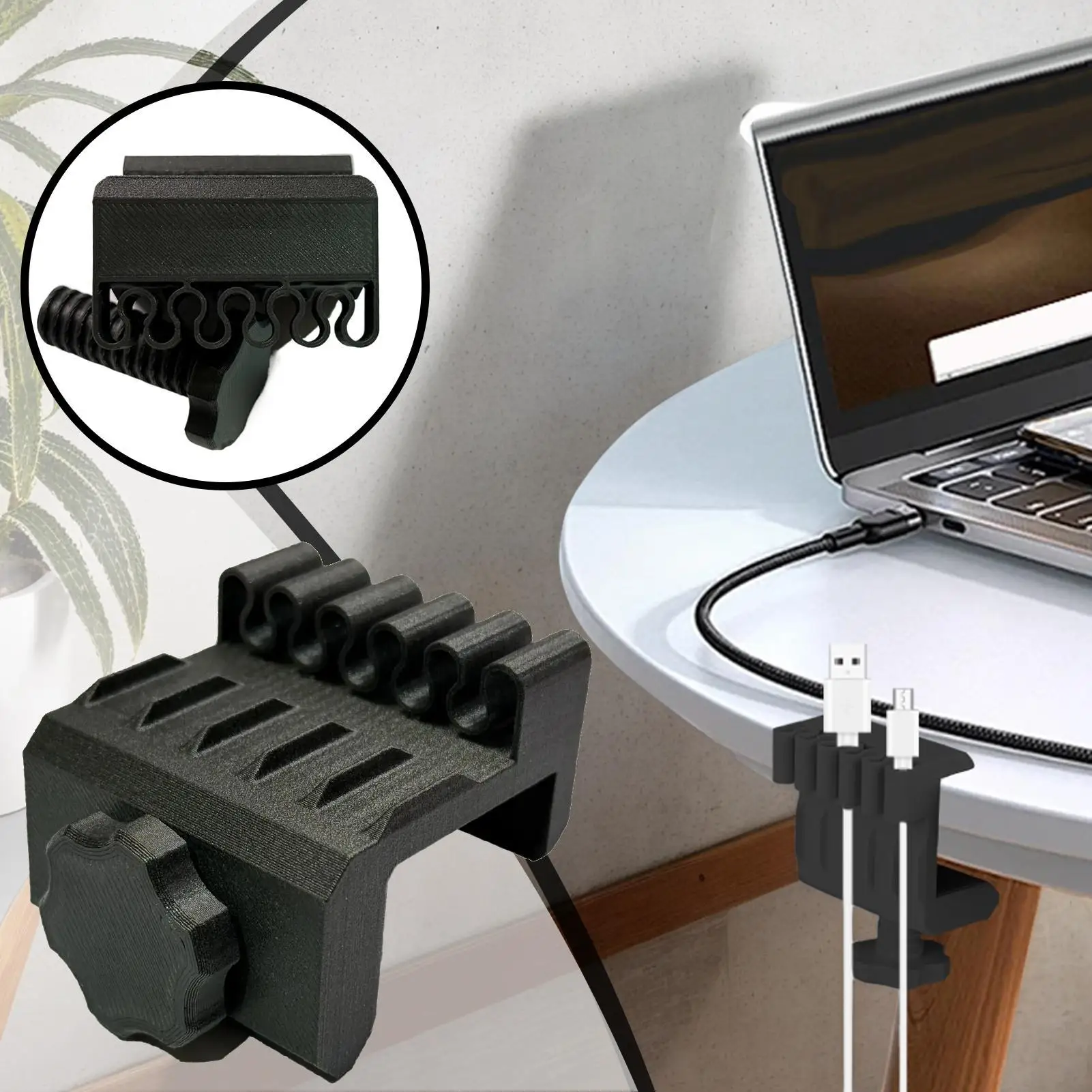 

Cord Holder Clips 3D Printed Organization Cable Holder Clips For Wall Desktop Nightstand Table Home Dorm Cafe School Car Hotel