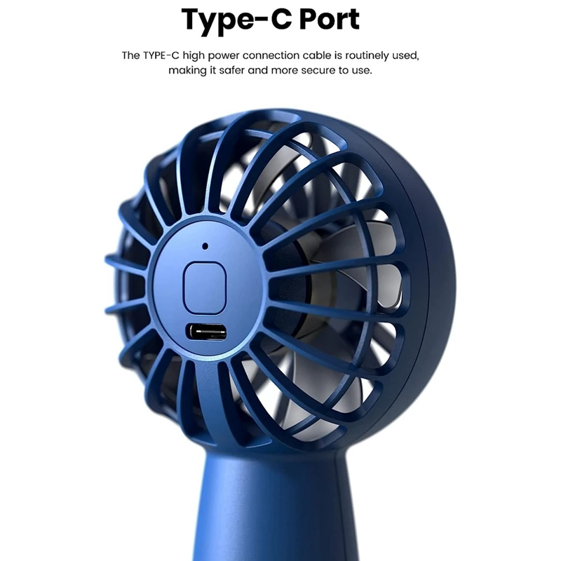 2 Pack Handheld Fan Rechargeable Mini Fan Personal Fan With 3 Speeds Fan Fit For Home, Office, Travel