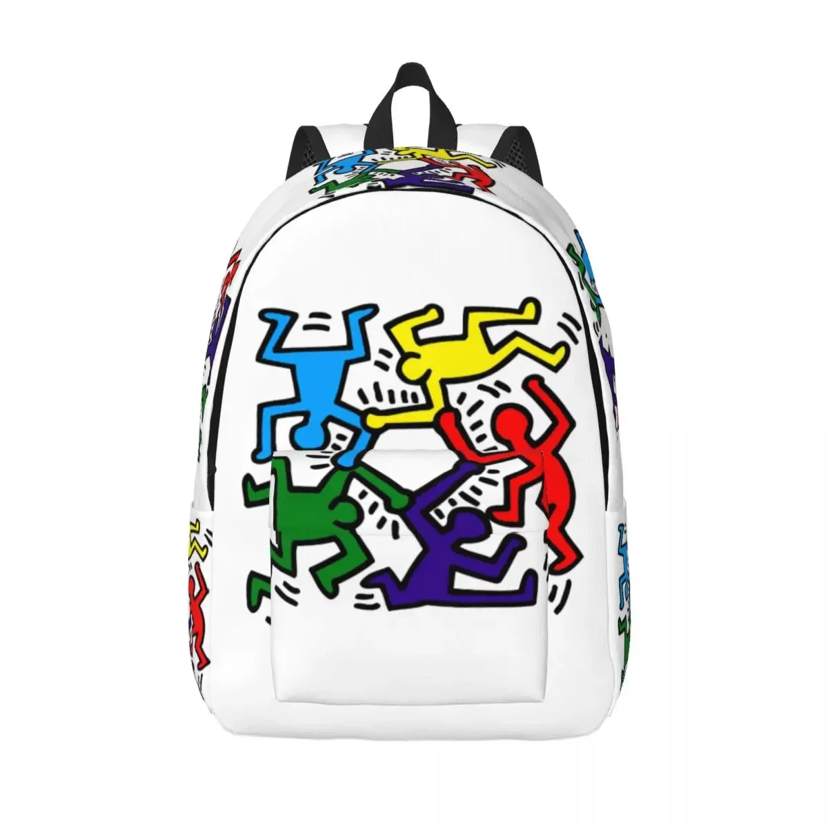 

Забавные фигурки граффити, холст, рюкзак, геометрические абстрактные картины Haring, художественная школа, колледж, дорожные сумки, сумка для книг
