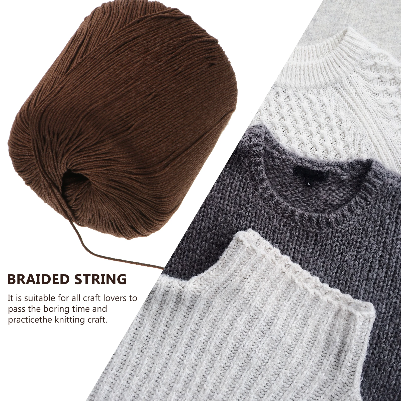 

Cotton Cord Softer Knitting String DIY Craft Rope Handmade Braided String Comfortable Versatile Durable Long Lasting