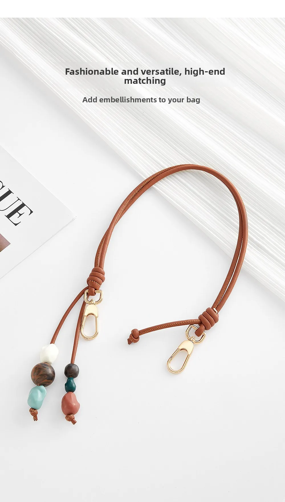Straw Bag Beaded Shoulder Strap For Longchamp Durable Fashion Gift High-end Good Quality Bag Modification Bag Accessories