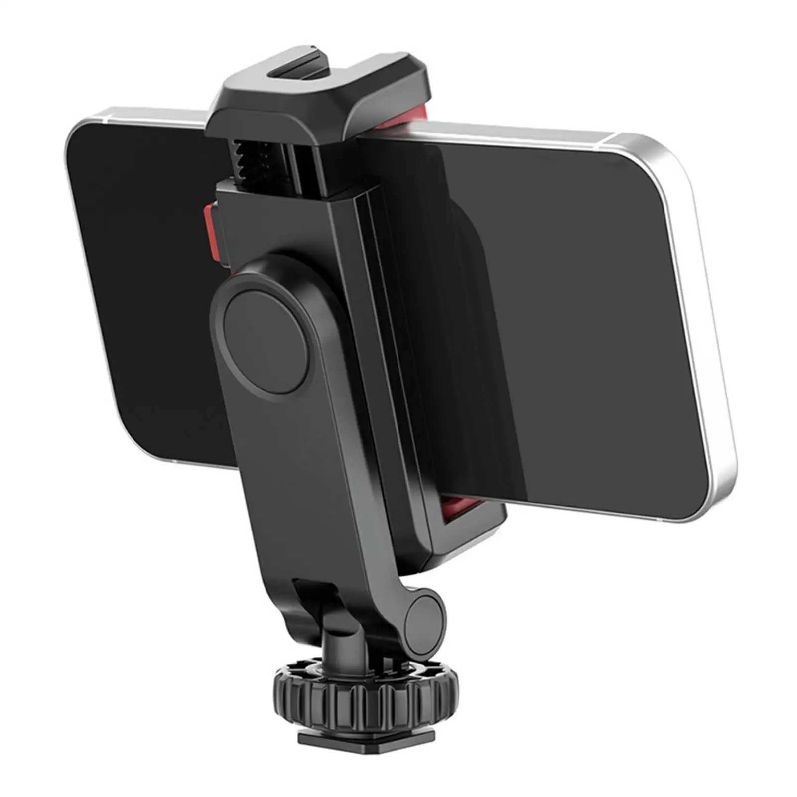 Phone Tripod Mount Adapter, Adjustable Universal with 2 Cold Shoe 360° Rotates Stand Holder Clip, for Tripod Phone