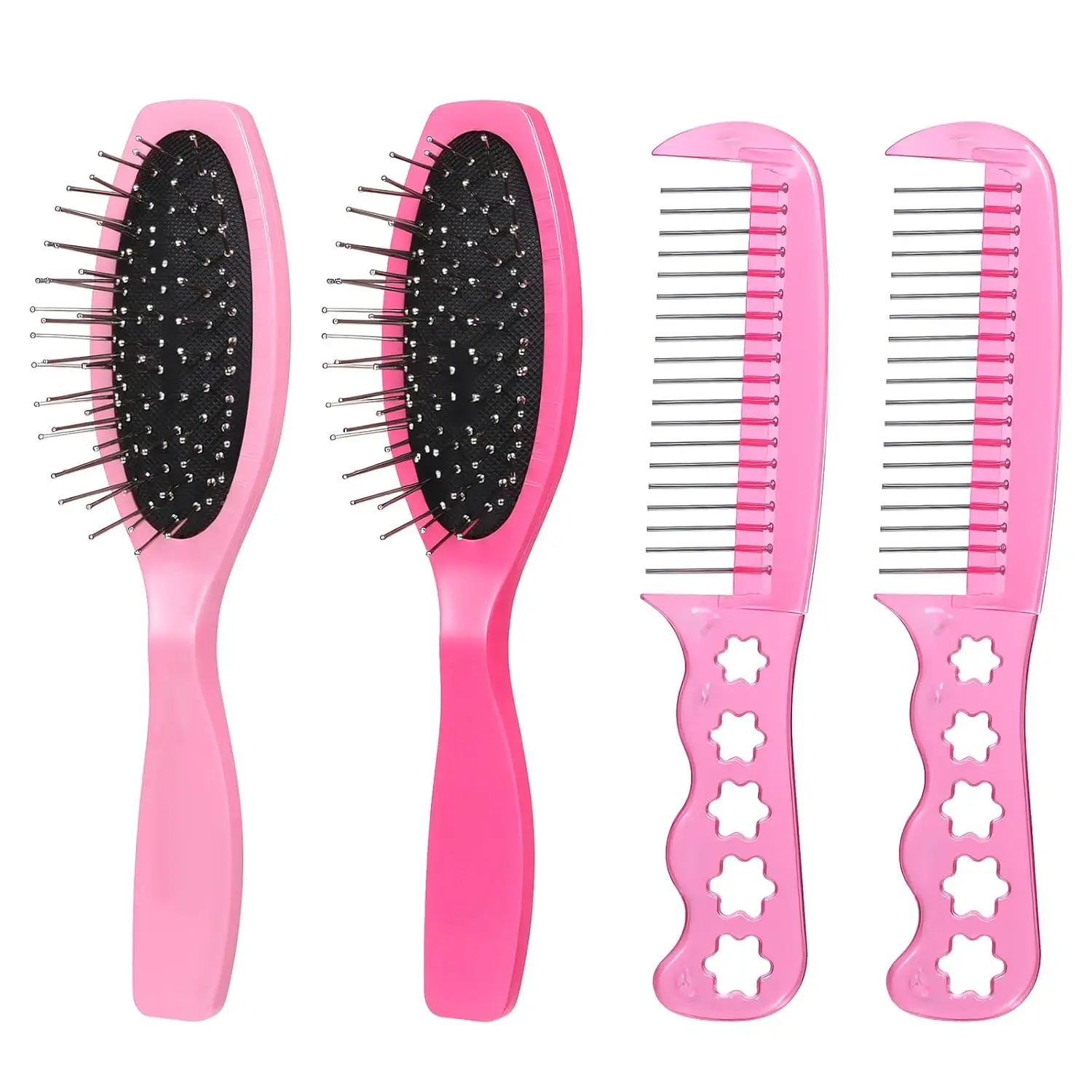 4-teiliges Perückenbürsten-Set, Puppenhaarbürsten, Perückenbürsten für synthetische Haare, Metallborstenkamm und Kissen-Entwirrbürsten