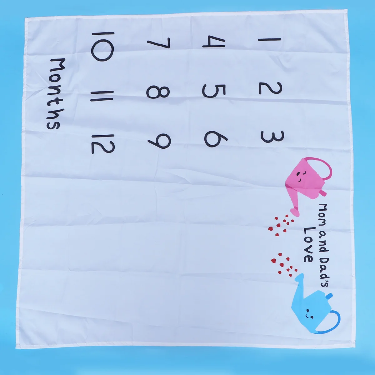 الطفل بطانية شهرية بيضاء قماش ناعم صورة خلفية قماط بطانية غطاء التمريض غطاء عربة الطفل نمو الصورة