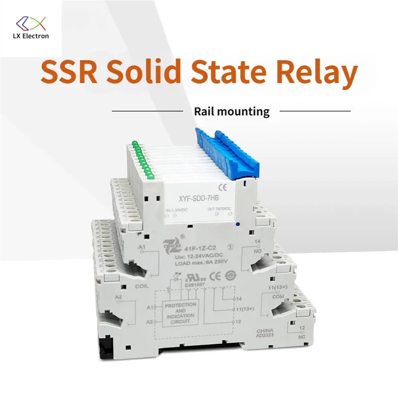 5pcs Normally open ultra-thin passive dry contact 10A DC AC solid state relay, rail mountable, PCB solderable