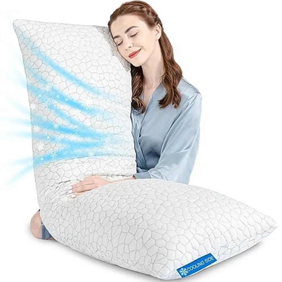 

Cooling Bed s for Sleeping 1 Pack Shredded Memory Foam s Adjustable Cool for Side Back Stomach Sleepers Luxury Gel s with Washa