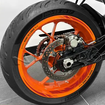 สําหรับ KTM Duke 250 390 690 790 890 1290 1390 SUPER DUKE R EVO สะท้อนแสงรถจักรยานยนต์ล้อลายสติกเกอร์ 17 นิ้ว