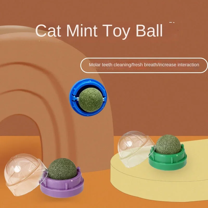 Cat Mint Wall Sticker Ball Toy, Grab Snacks, Healthy Natural Removal Ball, Promotes Digestion of Cat Grass Snacks