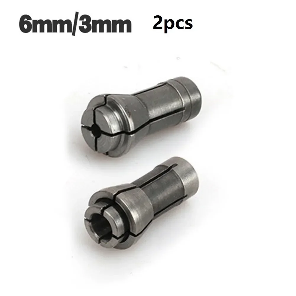 2pcs Trimming Engraving Machine Collet Chucks Die Grinder Router 3/6mm Bit Shank Adapter Holds Arbors Shanks Tools Woodworking