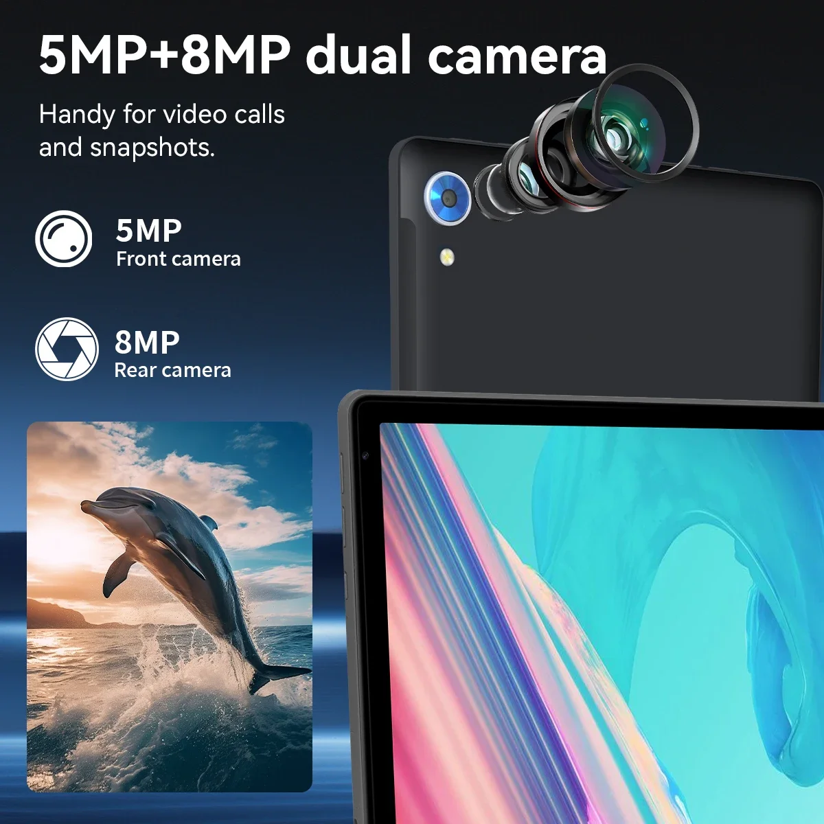 URAO 10인치 안드로이드 15 태블릿 8코어 태블릿 24GB+128GB 1TB 확장 WiFi6 5MP+8MP 스타일러스 키보드 마우스 헤드폰 PC 패드 세트