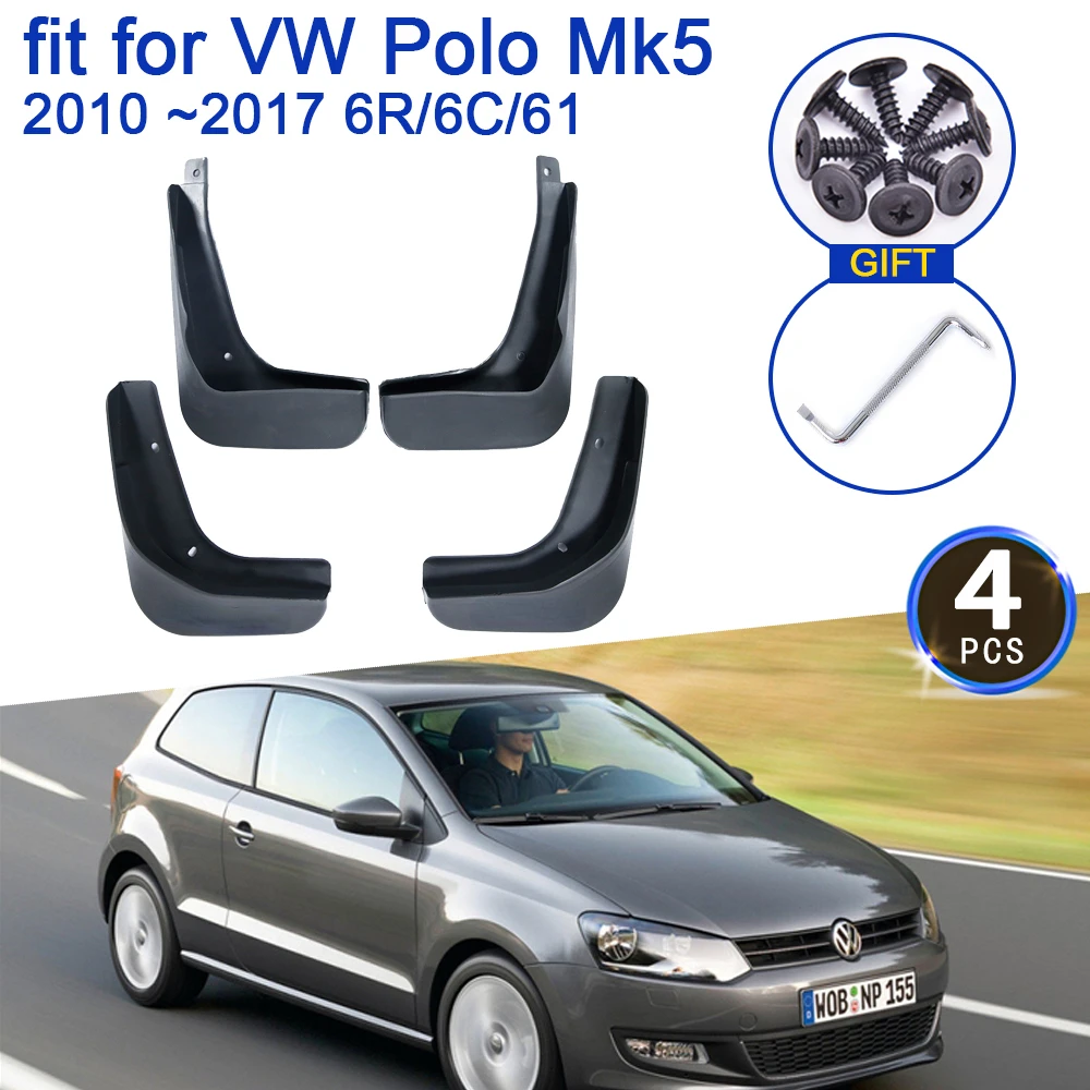 for Volkswagen VW Polo Mk5 2010 2011 2012 2013 2014 2015 2016 2017 6R 6C 61 Mud Flaps Splash Guards Flap Mudguards Fender Parts