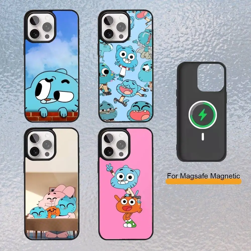 

Amazing W-World G-Gumball Phone Case for iPhone 17,16,15,14,13,12,11 Plus,Pro Max Magnetic Wireless Charging Cover