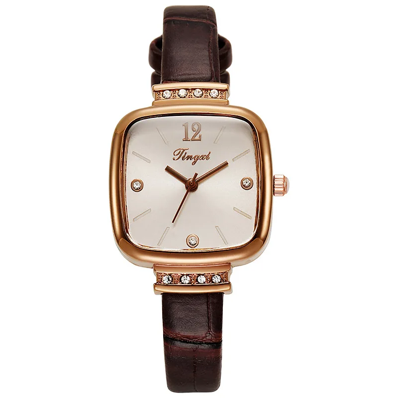 Niche Design Small Square Women Quartz Watch Light Luxury Minimalist Casual Daily Wear Versatile Fashion Ladies Watch Girl Gifts