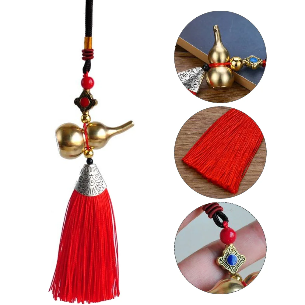 Chinoiserie Decor Pendant Gourd Hanging Ornament Chinese Knot Red Calabash Hulu