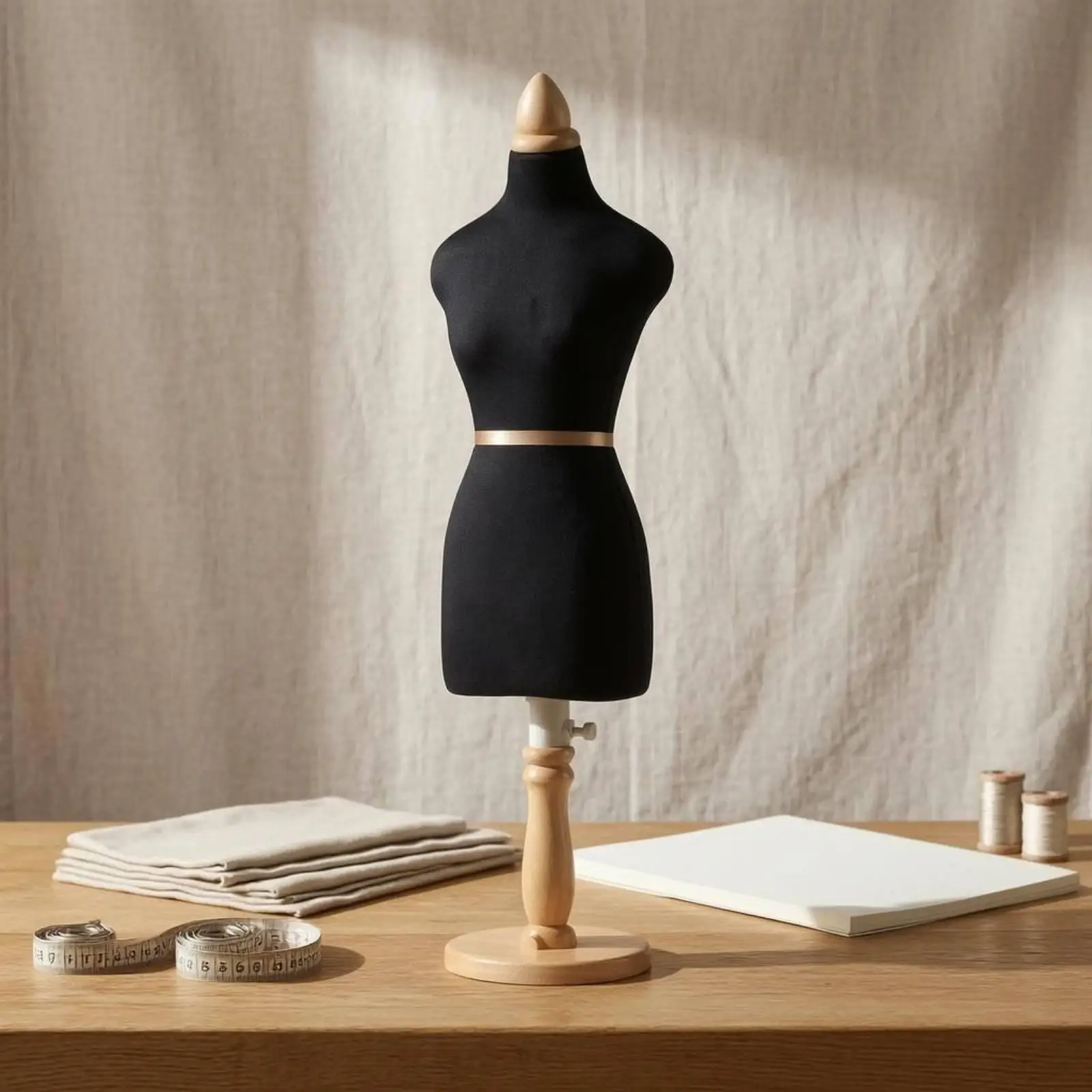 Female Dress Form Mannequin on Wood Stand for Sewing Tailoring Pinnable Torso Display for Women Clothing Design Studio Craft